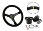 Preview: Set Luisi Mirage Sportlenkrad Wildleder schwarz geschüsselt & Nabe passend für Audi A4 2000-2003 W7317